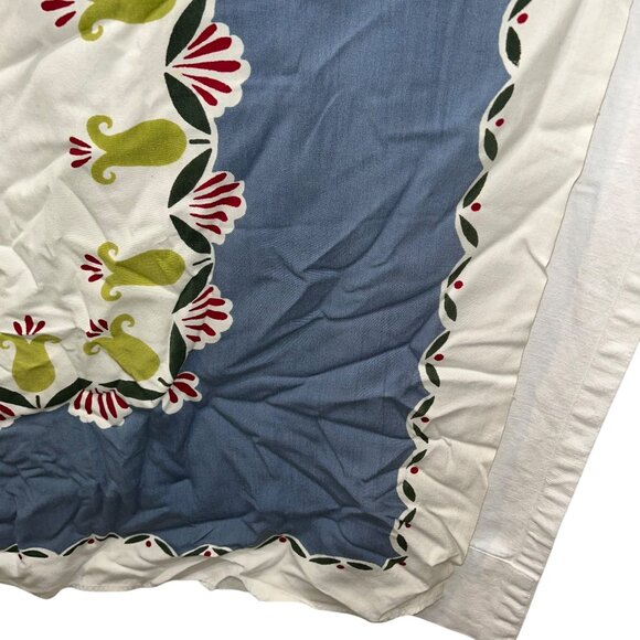 Pennsylvania Dutch Folk Art GUild vintage painted card table sized table cloth - Picture 3 of 4